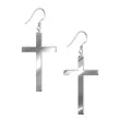 kolczyki krzyze classic srebrne lustrzane 30x50 mm