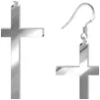 kolczyki krzyze classic srebrne lustrzane 30x50 mm