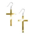 kolczyki krzyze classic zlote lustrzane 30x50 mm