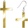kolczyki krzyze classic zlote lustrzane 30x50 mm
