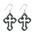 kolczyki krzyze czarne 27x37 mm