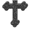 kolczyki krzyze gotyckie czarny brokat 27x37 mm