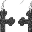 kolczyki krzyze gotyckie czarny brokat 27x37 mm
