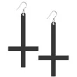 kolczyki krzyze odwrocone xl czarne 90x50 mm