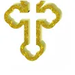 kolczyki krzyze zloty brokat 27x37 mm