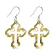 kolczyki krzyze zloty lustrzany 27x37 mm