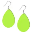 kolczyki lezki neonowe zielone 30x45 mm