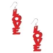 kolczyki napis love czerwone 60x22 mm
