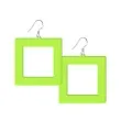 kolczyki neonowe kwadraty zielone 50 x 52 mm