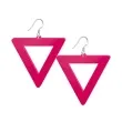 kolczyki neonowe trojkaty rozowe 55 x 57 mm