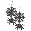kolczyki pajeczyna z pajakiem czarne 40x66 mm