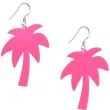 kolczyki palmy neonowe rozowe 40x50 mm