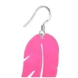 kolczyki piorka neonowe rozowe 25x55 mm