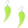 kolczyki skrzydla neonowe zielone 25x55 mm