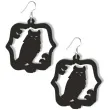 kolczyki sowy w herbie czarne 55x60 mm