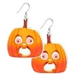 kolczyki z nadrukiem dynia z wystraszona mina 44x55 mm