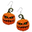 kolczyki z nadrukiem dynia ze swiecacymi oczami 45x60 mm