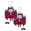 kolczyki z nadrukiem wampir i nietoperz 40x60 mm