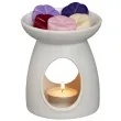 kominek ceramiczny creations pakiet z woskiem bialy mix bolsius