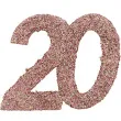 konfetti brokatowa liczba 20 rozowe zloto santex 7 cm 6 szt