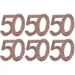 konfetti brokatowa liczba 50 rozowe zloto santex 7 cm 6 szt