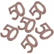 konfetti brokatowa liczba 50 rozowe zloto santex 7 cm 6 szt