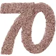 konfetti brokatowa liczba 70 rozowe zloto santex 7 cm 6 szt