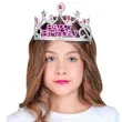 korona party diadem z klejnotami happy birthday srebrno rozowy widmann