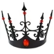korona party red jewels czarna plastikowa funnyfashion