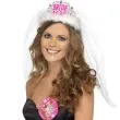 korona party tiara bride to be biala srebrna smiffys