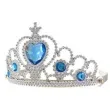 korona party tiara srebrna z klejnotem turkusowa partytino