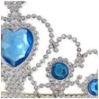 korona party tiara srebrna z klejnotem turkusowa partytino