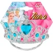 korona party tiara srebrna z klejnotem turkusowa widmann