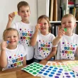 koszulka dziecieca z nadrukiem dla chlopca dziewczynki dzien kropki biala do przedszkola 128