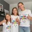 koszulka dziecieca z nadrukiem dla chlopca dziewczynki dzien kropki biala do przedszkola 128