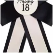 kotylion na 18 urodziny happy 18 czarny kremowy elegancki przypinka odznaka 11x17 cm