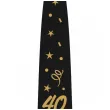 krawat na 40 urodziny dodatek do stroju glamour birthday czarny 43 cm
