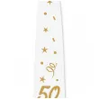 krawat na 50 urodziny dodatek do stroju glamour birthday bialy 43 cm