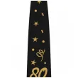 krawat na 80 urodziny dodatek do stroju glamour birthday czarny 43 cm