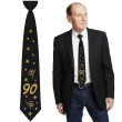krawat na 90 urodziny dodatek do stroju glamour birthday czarny 43 cm
