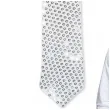 krawat z cekinami srebrny godan 38 5 cm