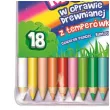 kredki olowkowe drewniane z temperowka mix bambino 18 szt