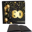 ksiega gosci album pamiatkowy na zdjecia i podpisy 80 urodziny glamour czarne kartki