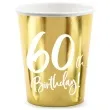 kubeczki 60 urodziny gold partydeco 220 ml 6 szt