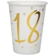 kubeczki papierowe 18 urodziny gold santex 250 ml 10 szt