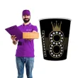 kubeczki papierowe 18 urodziny zlota korona czarne maki 250 ml 8 szt