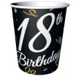 kubeczki papierowe 18th birthday 18 urodziny czarny godan 200 ml 6 szt