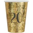 kubeczki papierowe 20 urodziny holo gold santex 250 ml 10 szt