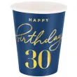 kubeczki papierowe 30 urodziny happy birthday 30 granatowy partypal 220 ml 6 szt