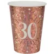 kubeczki papierowe 30 urodziny holo rozowe zloto santex 270 ml 10 szt
